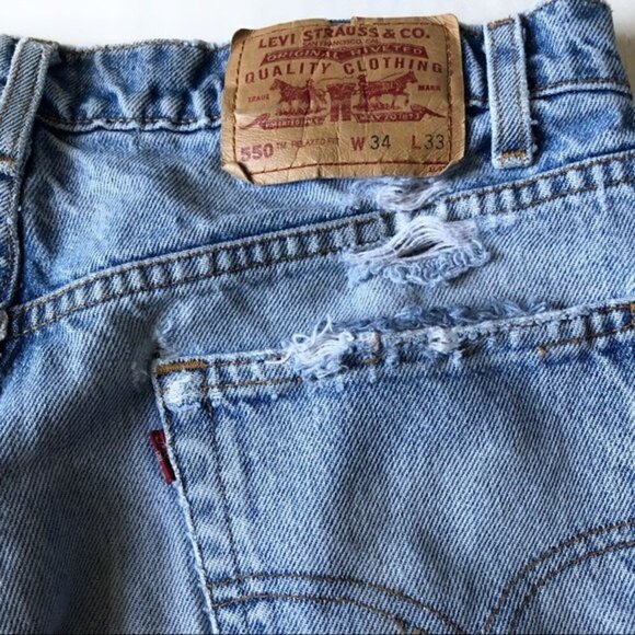 Levi's 550 Jeans Vintage 90s Relaxed Fit Distressed Size 8 - Picture 9 of 16